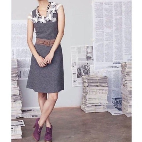 Anthropologie Girls from Savoy grey wool dress - Picture 9 of 9